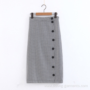 Plaid Decorative Medium-Length Skirt